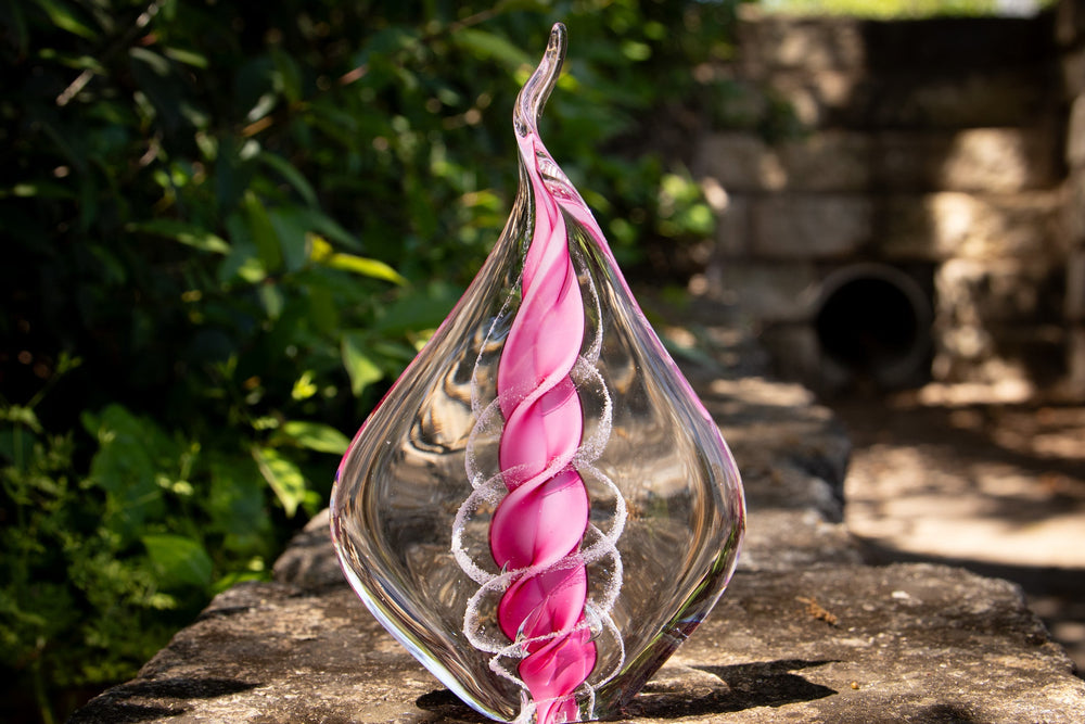 flame with cremation ash