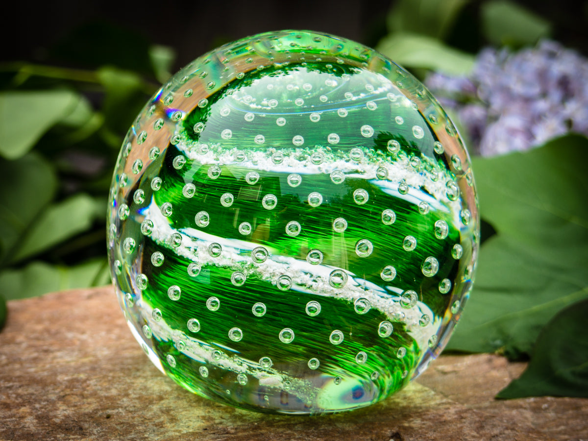 Ashes in glass orb